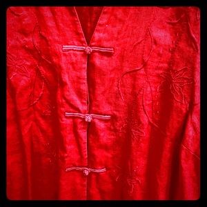 Hot Red Oriental beadwork Alexandra Bartlett Tunic